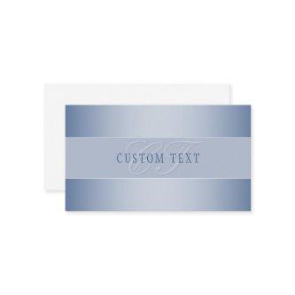 Elegant Editable Monogram Script Writing | Blue Enclosure Card