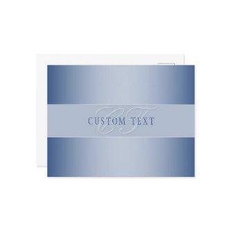 Elegant Editable Monogram Script Writing | Blue Postcard