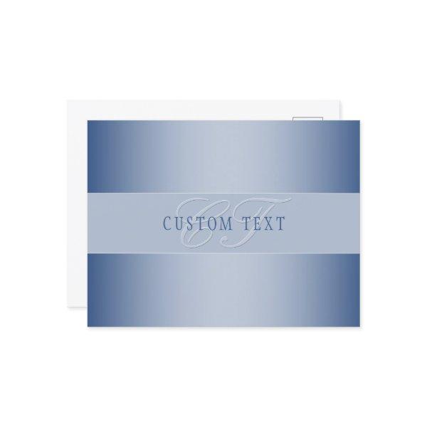Elegant Editable Monogram Script Writing | Blue Postcard