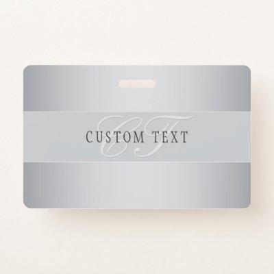 Elegant Editable Monogram Script Writing | Grey Badge