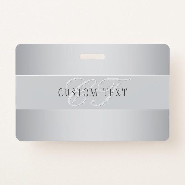 Elegant Editable Monogram Script Writing | Grey Badge