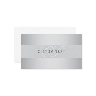 Elegant Editable Monogram Script Writing | Grey Enclosure Card
