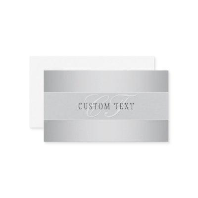 Elegant Editable Monogram Script Writing | Grey Enclosure Card