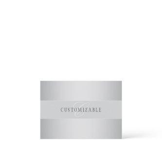 Elegant Editable Monogram Script Writing | Grey Note Card