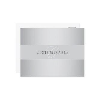 Elegant Editable Monogram Script Writing | Grey Postcard