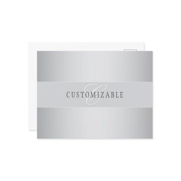 Elegant Editable Monogram Script Writing | Grey Postcard