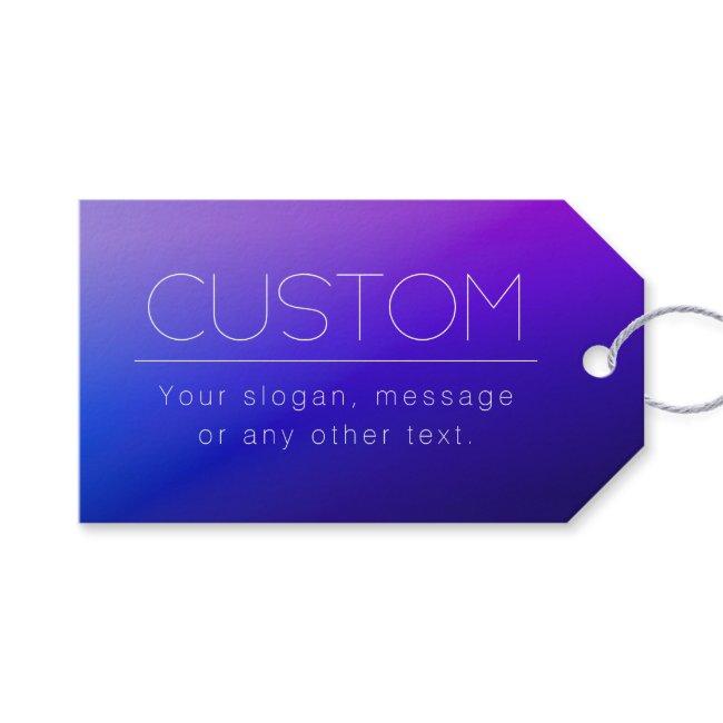 Elegant Editable Text & Modern Fading Purple Color Gift Tags