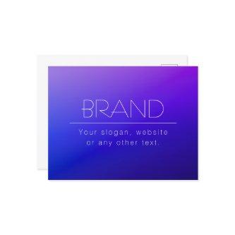 Elegant Editable Text & Modern Fading Purple Color Postcard