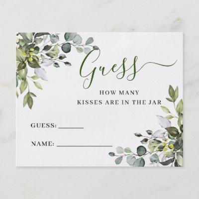 Elegant Eucalyptus Guess How Many Game Card Flyer