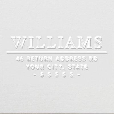 Elegant family name and return address embosser