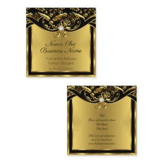 Elegant Fashion Gold Black Damask Floral Square