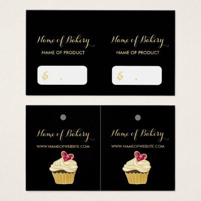 Elegant FAUX Gold Cupcakery Pink Heart Hang Tags