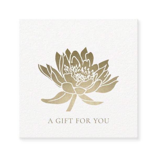 ELEGANT FAUX GOLD LOTUS FLORAL GIFT CERTIFICATE