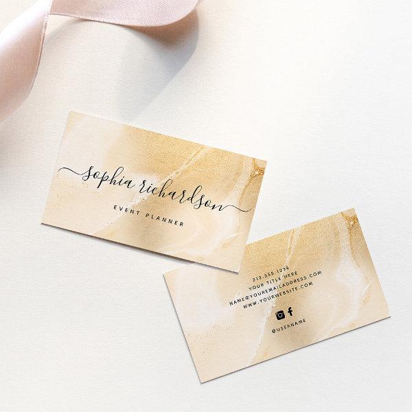 Elegant Faux Gold Marble and Modern Script