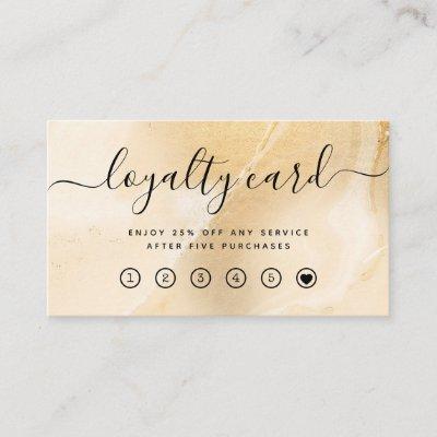 Elegant Faux Gold Marble and Modern Script Loyalty Card