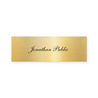 Elegant Faux Gold Modern Handwritten Name Template Mini