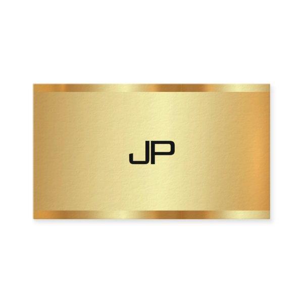 Elegant Faux Gold Monogram Modern Professional