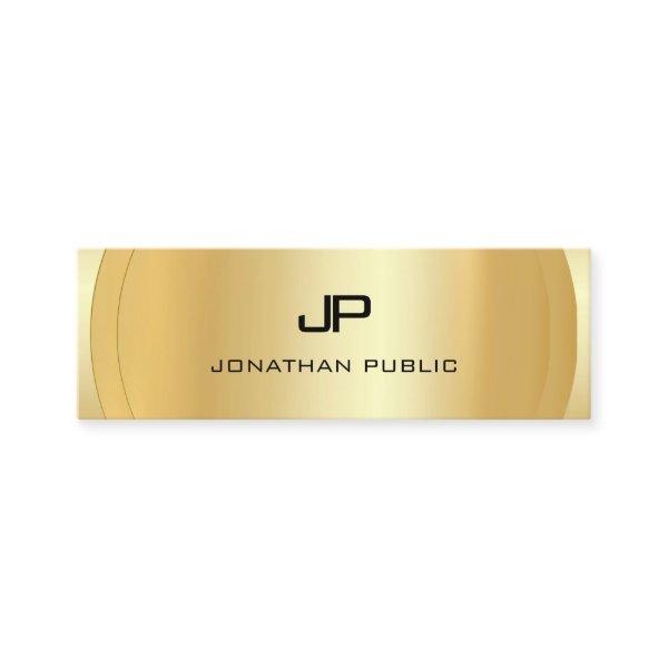 Elegant Faux Gold Monogrammed Modern Template Mini