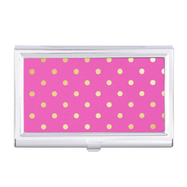 elegant faux gold pink polka dots case
