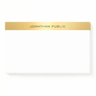 Elegant Faux Gold Template Modern Professional Post-it Notes
