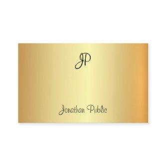 Elegant Faux Gold Template Monogram Handwritten