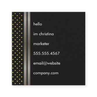 Elegant Faux Metallic Double Trim with Polka Dots Square