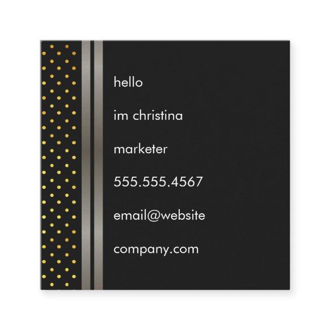 Elegant Faux Metallic Double Trim with Polka Dots Square