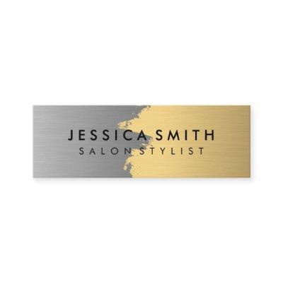 Elegant Faux Metallic Gold and Silver Brushed Mini