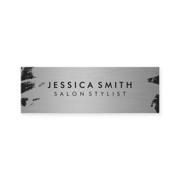 Elegant Faux Metallic Silver and Black Mini