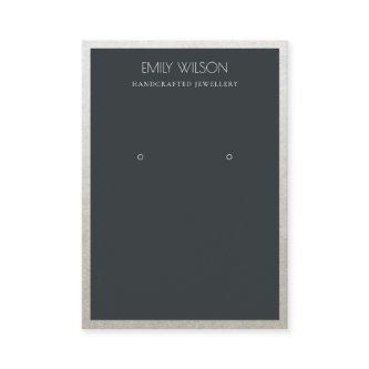 ELEGANT FAUX SILVER BLACK BORDER EARRING DISPLAY