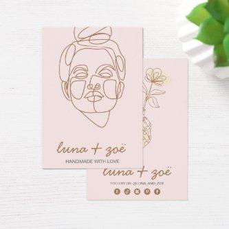 Elegant Feminine Blush Pink Earring Display Card