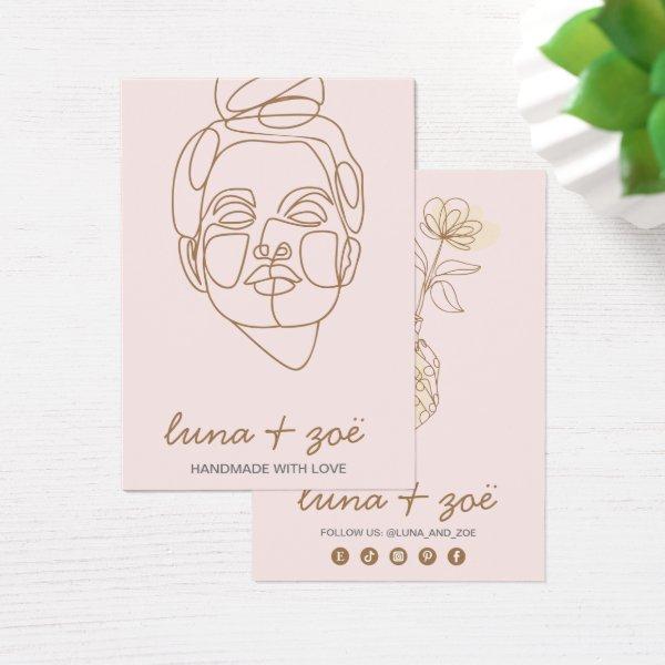 Elegant Feminine Blush Pink Earring Display Card