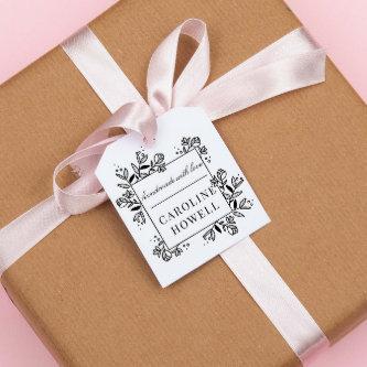 Elegant Floral Custom Name Handmade With Love Rubber Stamp