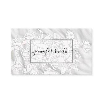 Elegant Floral Flowers Pattern Simple Silver Gray
