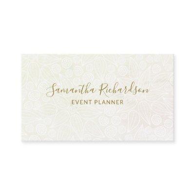 Elegant Floral Lineart Pattern Beige Gold