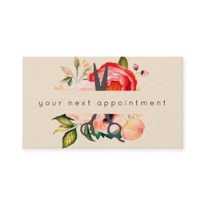 Elegant Floral Salon Scissors Logo Appointment