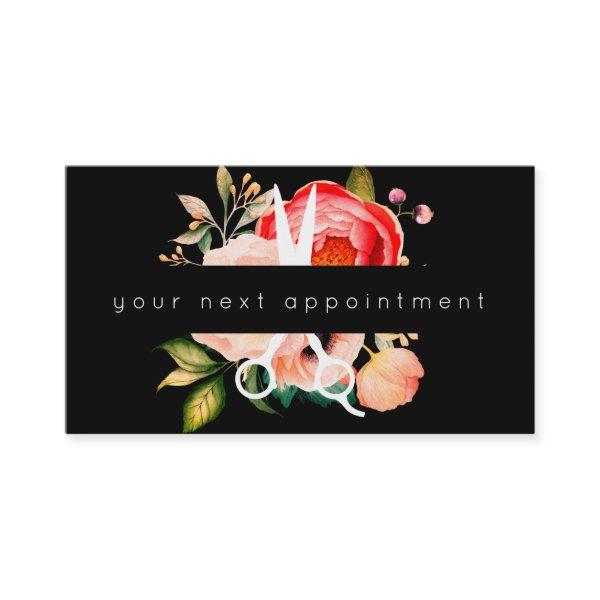 Elegant Floral Salon Scissors Logo Appointment