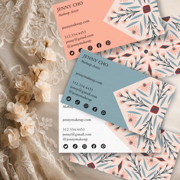 Elegant Floral Tiles Geometric Pink Beauty