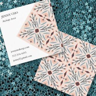 Elegant Floral Tiles Geometric Pink Beauty Square