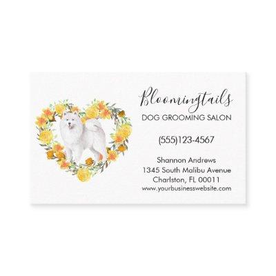 Elegant Floral Watercolor Dog Grooming Service