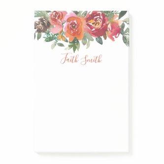 Elegant Floral Watercolor Post-it To-do List Post-it Notes