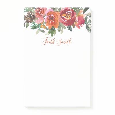 Elegant Floral Watercolor To-do List Post-it Notes