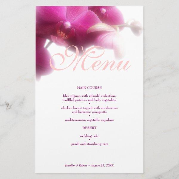 Elegant Floral Wedding Dinner Menu Card