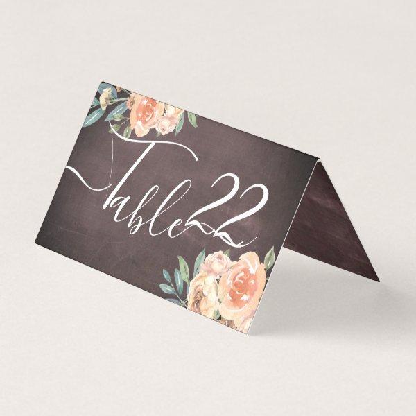 Elegant flowers table number & seat