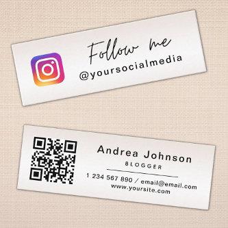Elegant Follow Me Instagram & QR Code Social Media Mini