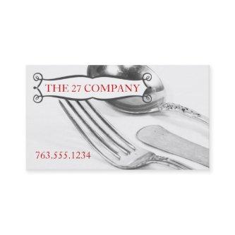Elegant fork knife spoon silverware chef catering