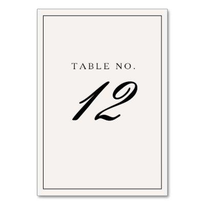 Elegant Formal Black Frame Calligraphy Wedding Table Number