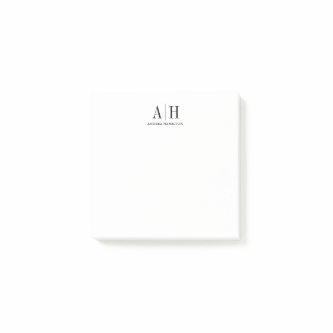 Elegant Formal Professional Two Monogram Post-it Notes
