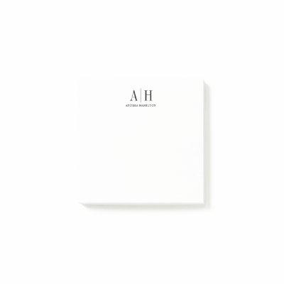 Elegant Formal Professional Two Monogram Post-it Notes