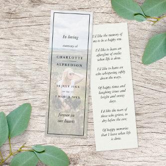 Elegant Funeral Favor Memorial Mini Bookmark Card